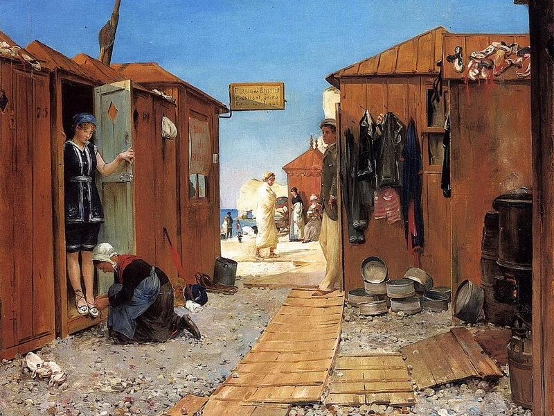 1839-Henry Bacon - Spiaggia di Etretat